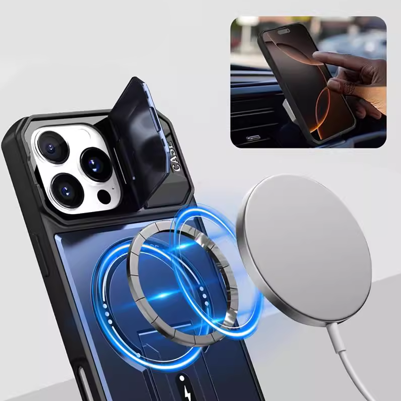ArmorCore Mecha Stand Case – Magnetic Charging & Full Lens Shield