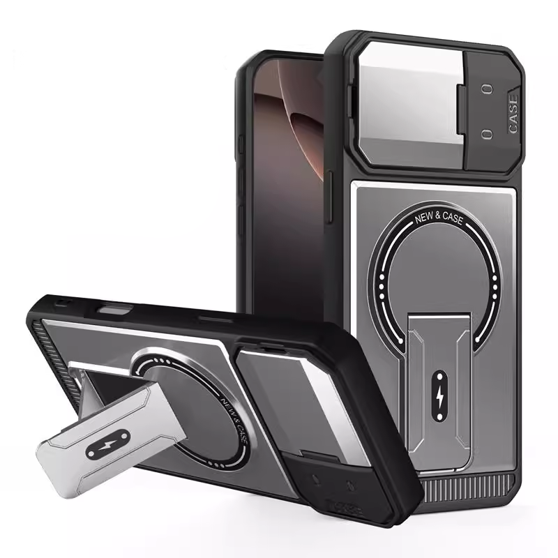 ArmorCore Mecha Stand Case – Magnetic Charging & Full Lens Shield