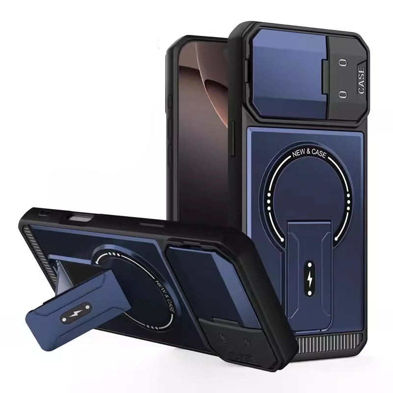 ArmorCore Mecha Stand Case – Magnetic Charging & Full Lens Shield