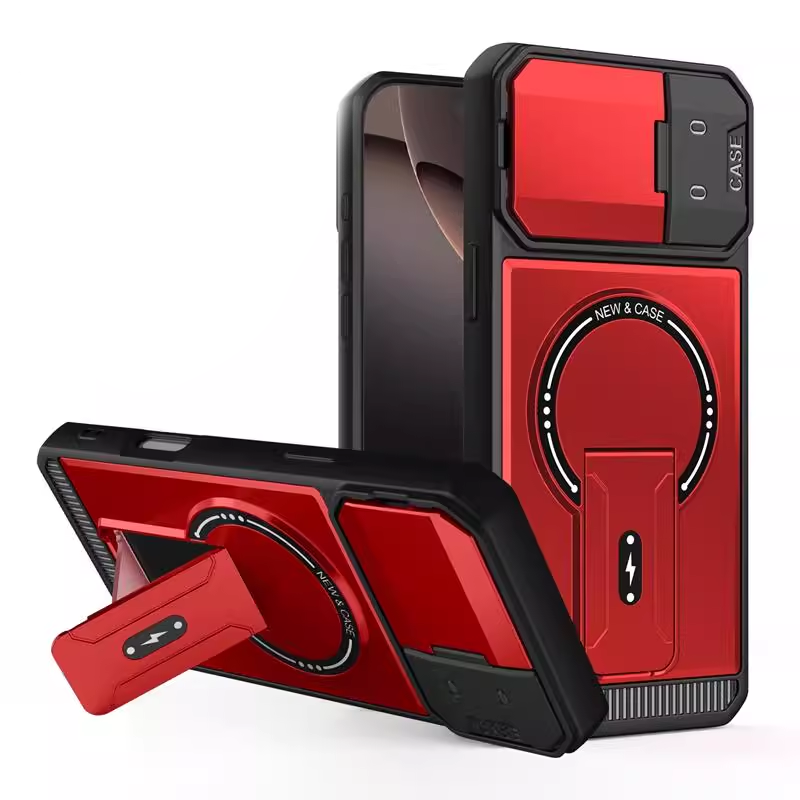 ArmorCore Mecha Stand Case – Magnetic Charging & Full Lens Shield