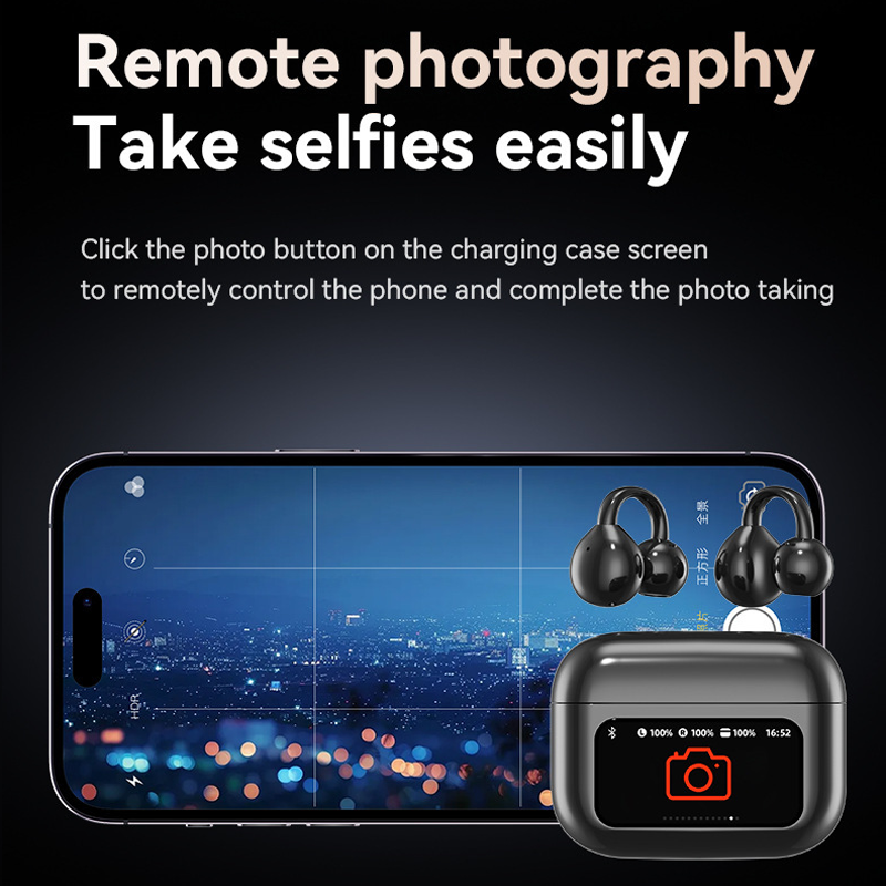 Ai Smart Ear Clip Earphones – Screen Control & Ultra-Long Battery