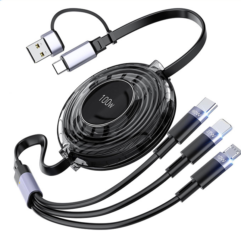 FlexiCharge Pro Cable – Retractable Design, Multi-Port & Fast Charging