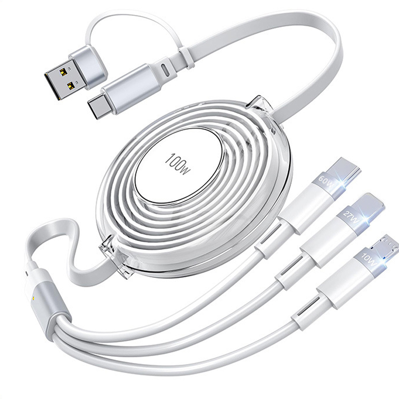 FlexiCharge Pro Cable – Retractable Design, Multi-Port & Fast Charging