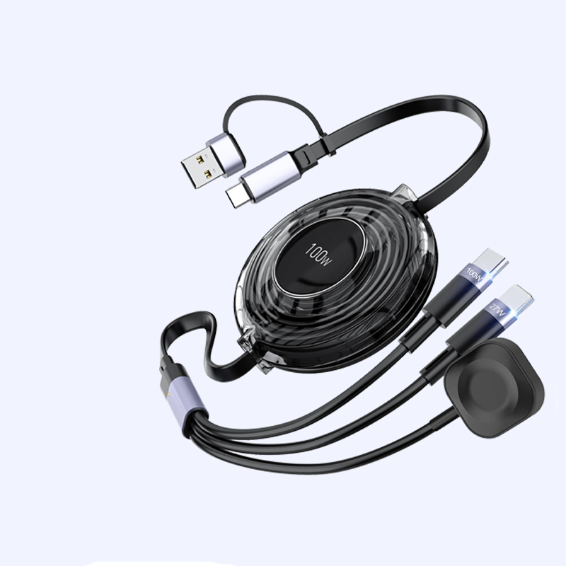 FlexiCharge Pro Cable – Retractable Design, Multi-Port & Fast Charging