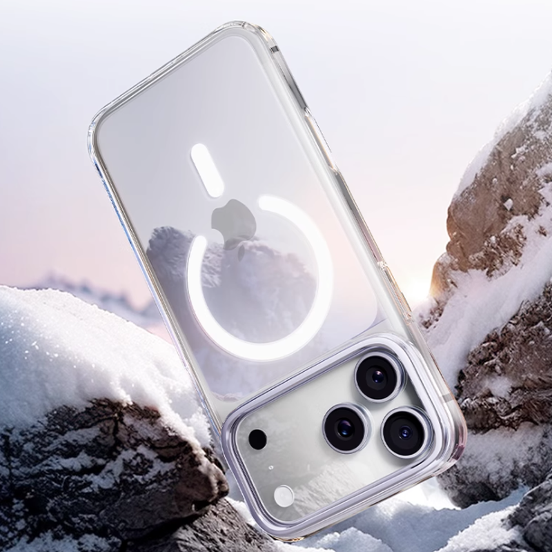 LumiEdge Magnetic Clear Case – Sleek Protection with Hidden Stand