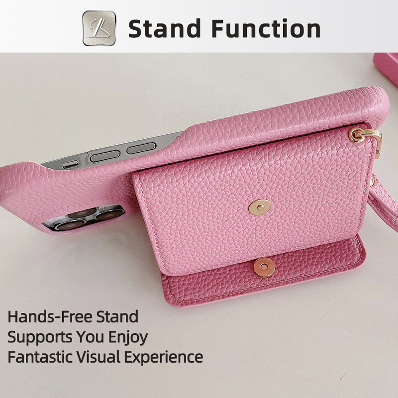 VogueSkin Wallet Case – Premium Leather, Card Holder & Hidden Makeup Mirror