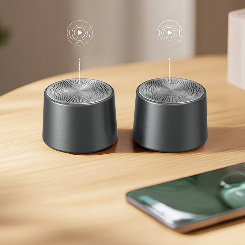 Audelle HaloPod Bluetooth Speaker – Magnetic Alloy Build, Waterproof with Ambient Glow