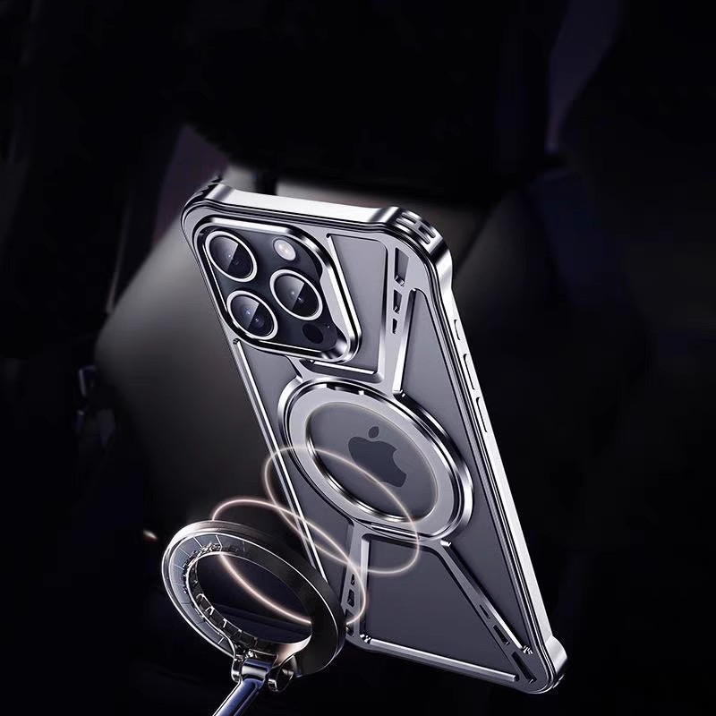 TitanGuard Metal Frameless Stand Case – Magnetic Compatible & Extreme Protection