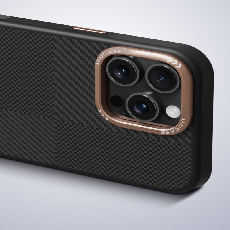 CoreEdge BlackGold Carbon Case – Magnetic Ready & Lens Protection