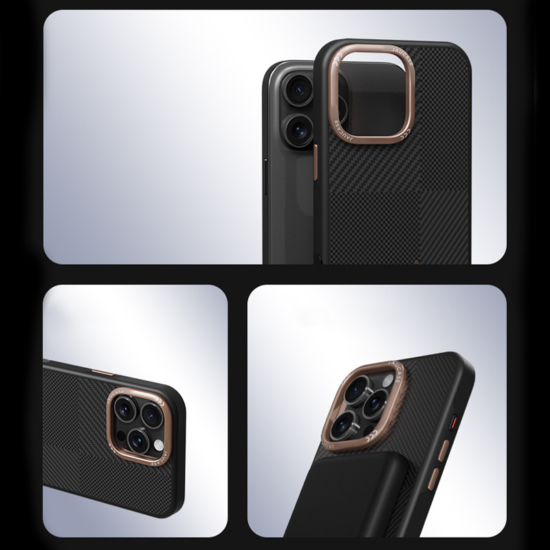 CoreEdge BlackGold Carbon Case – Magnetic Ready & Lens Protection