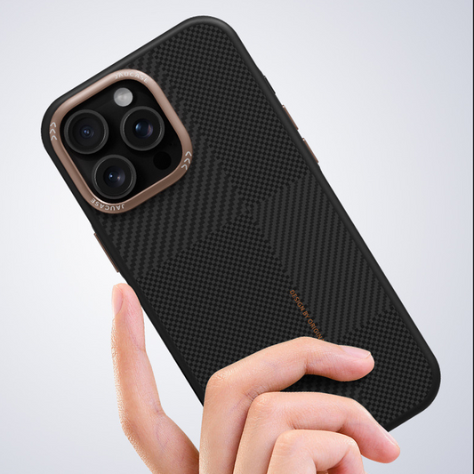 CoreEdge BlackGold Carbon Case – Magnetic Ready & Lens Protection