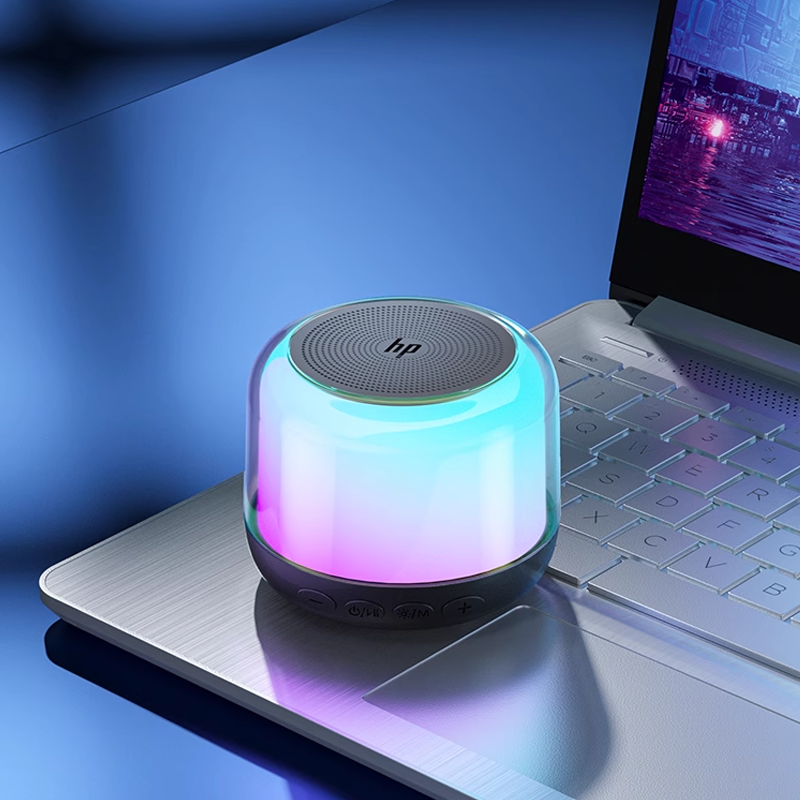 HP Bluetooth Speaker – Multicolor Light Modes & Long Battery Life