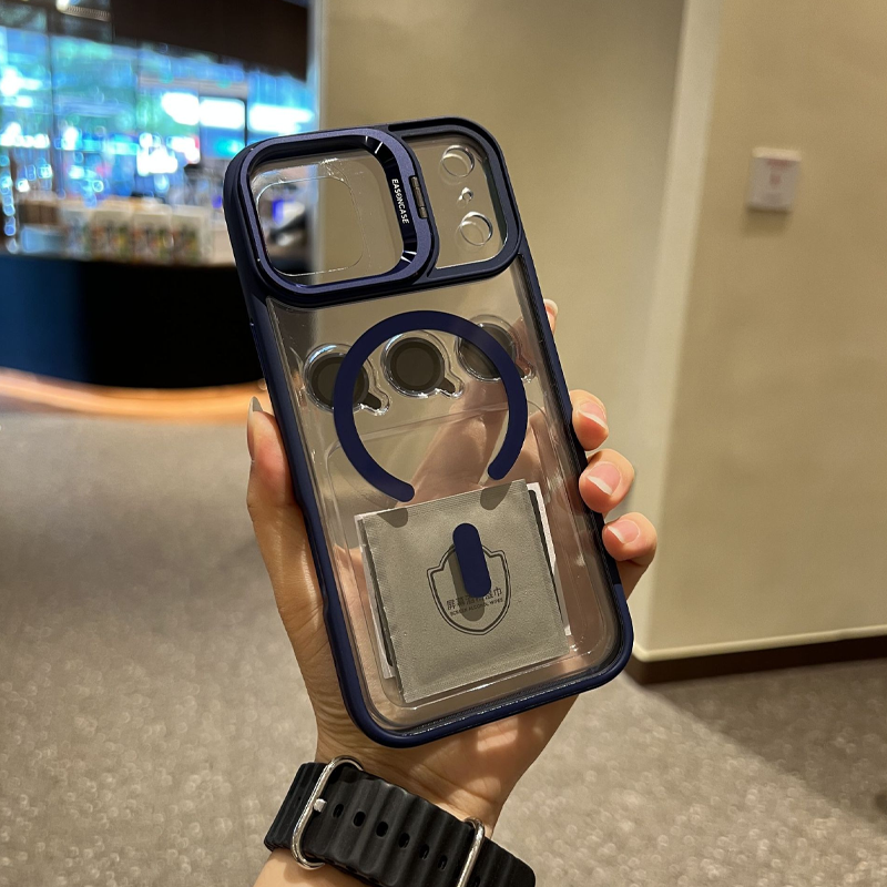 EleganceMag Stand Case – Stylish Protection with MagSafe & Free Lens Film