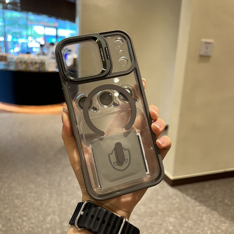 EleganceMag Stand Case – Stylish Protection with MagSafe & Free Lens Film
