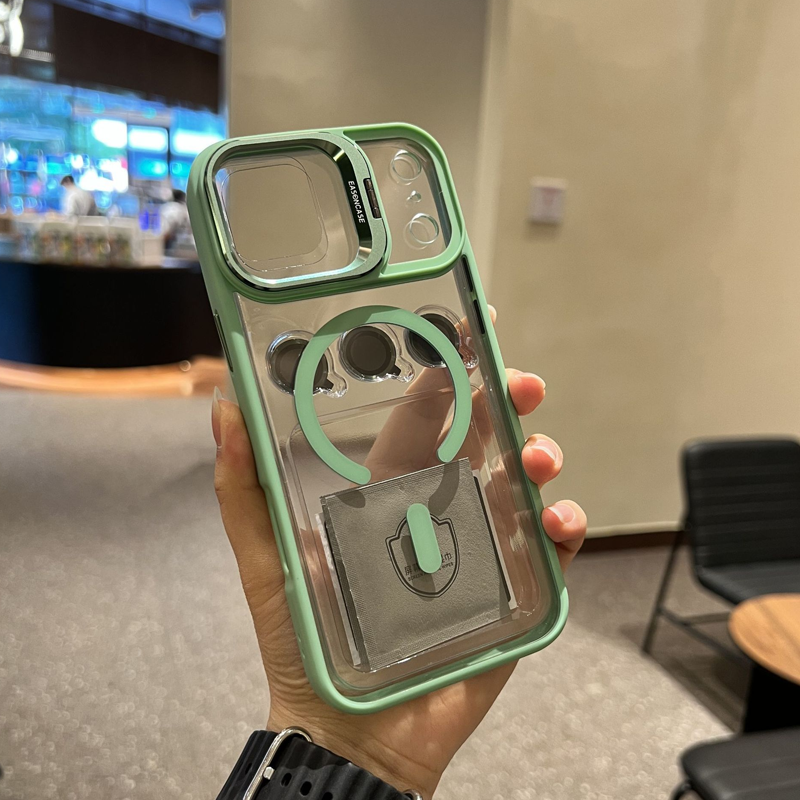EleganceMag Stand Case – Stylish Protection with MagSafe & Free Lens Film
