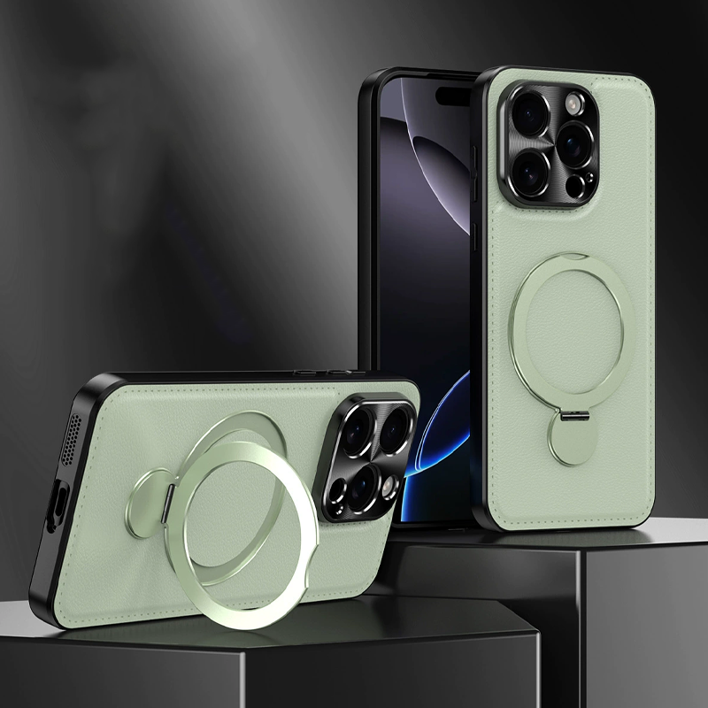 LuxFold MagFlex 360° Leather Case – Magnetic Charging Ready & Multi-Angle Kickstand