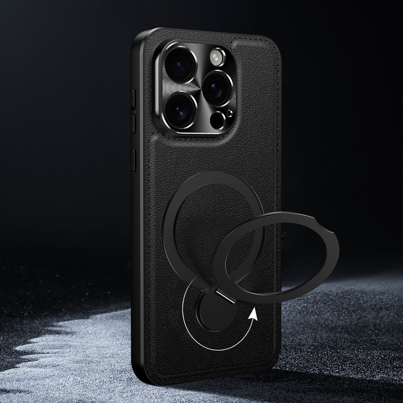 LuxFold MagFlex 360° Leather Case – Magnetic Charging Ready & Multi-Angle Kickstand