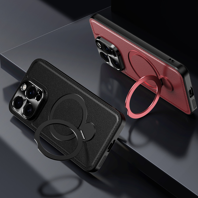 LuxFold MagFlex 360° Leather Case – Magnetic Charging Ready & Multi-Angle Kickstand
