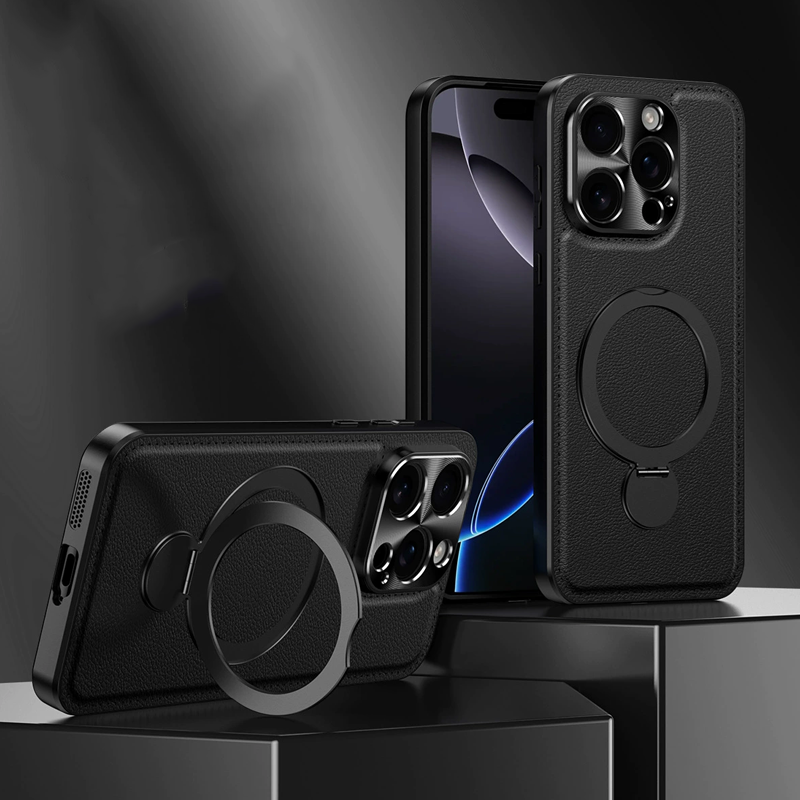 LuxFold MagFlex 360° Leather Case – Magnetic Charging Ready & Multi-Angle Kickstand