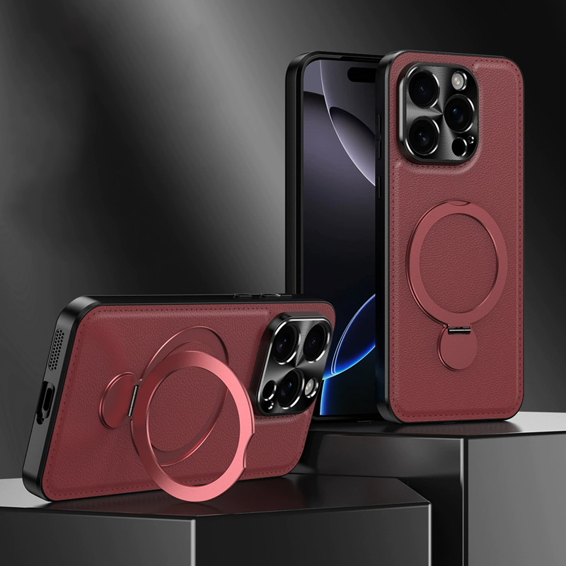 LuxFold MagFlex 360° Leather Case – Magnetic Charging Ready & Multi-Angle Kickstand