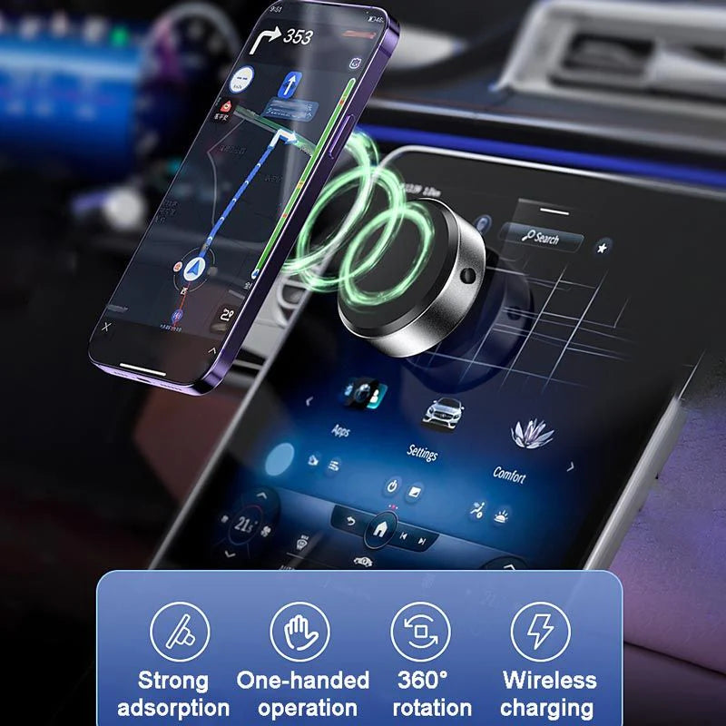 Versatile Phone Holder for Multiple Scenes:Magnetic Phone Stand with Vacuum Adsorption