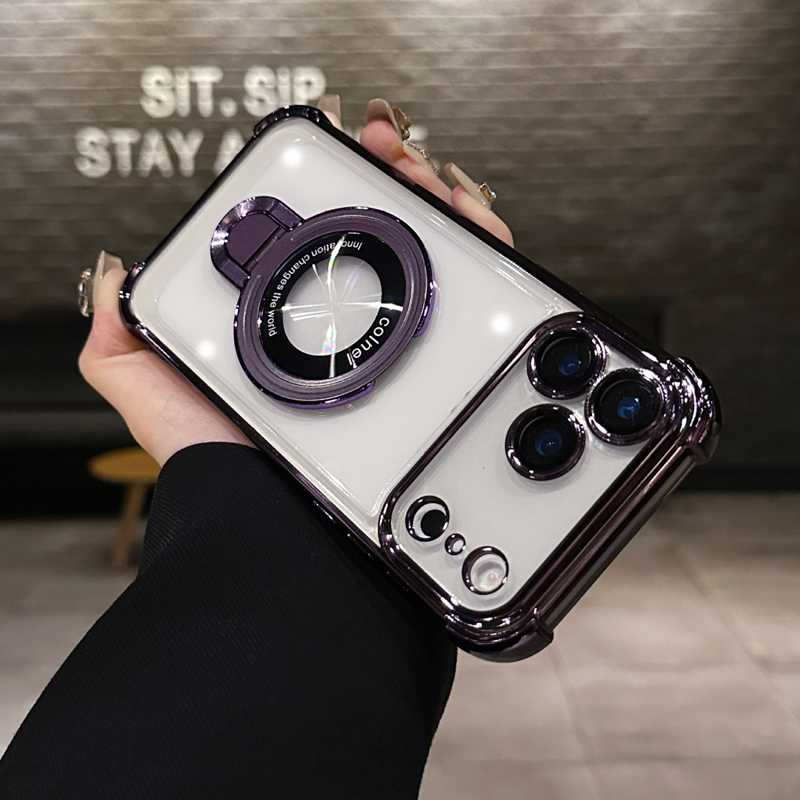 Translucent Magnetic iPhone Cover with Stand and Corner Cushions