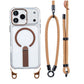 FlexStrap Convertible Clear Magnetic Kickstand Case with Lanyard for iPhone
