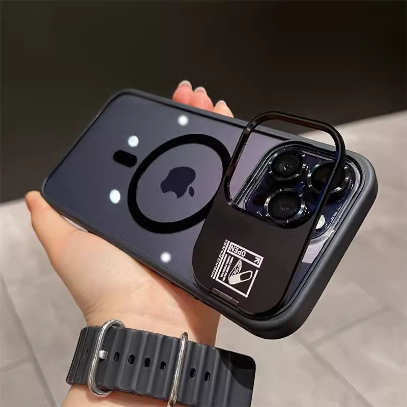 Magnetic Clear Phone Case with Dual Kickstands and Portable Photography