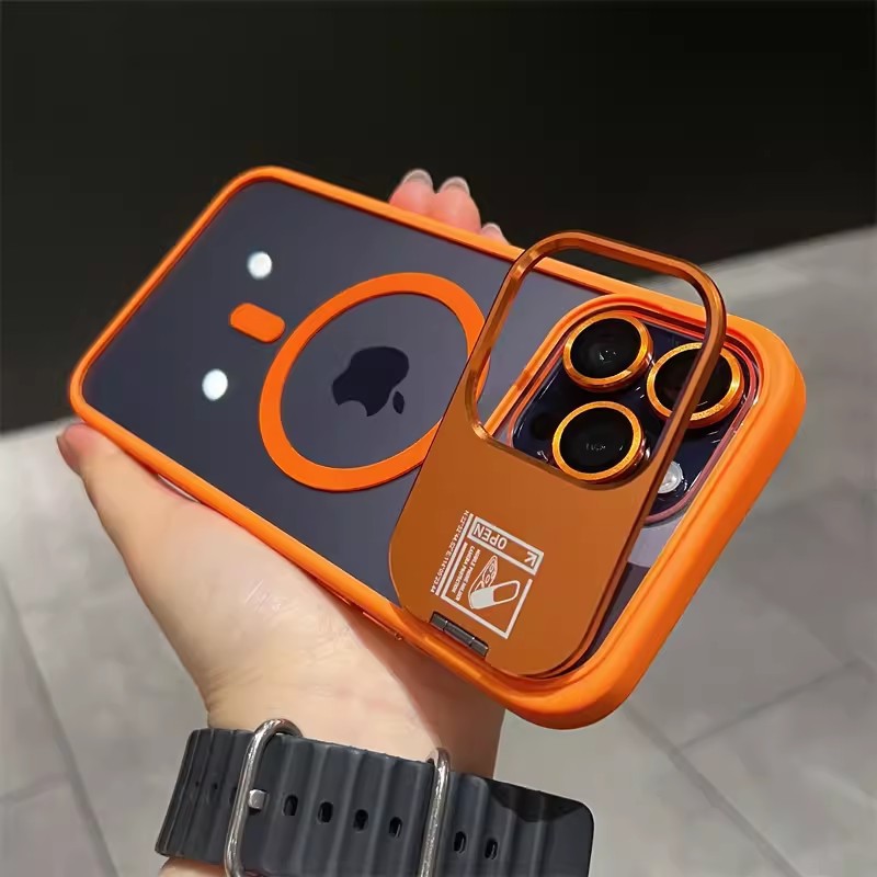 Magnetic Clear Phone Case with Dual Kickstands and Portable Photography