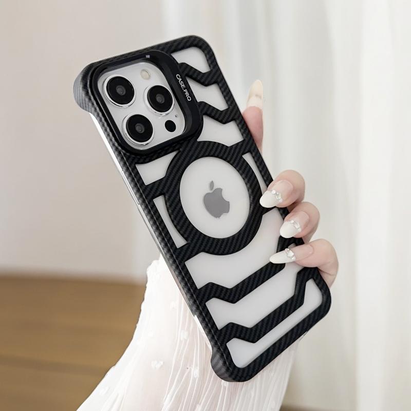 Open-Frame Carbon Fiber iPhone Case: Enhanced Airflow and Magnetic Compatibility