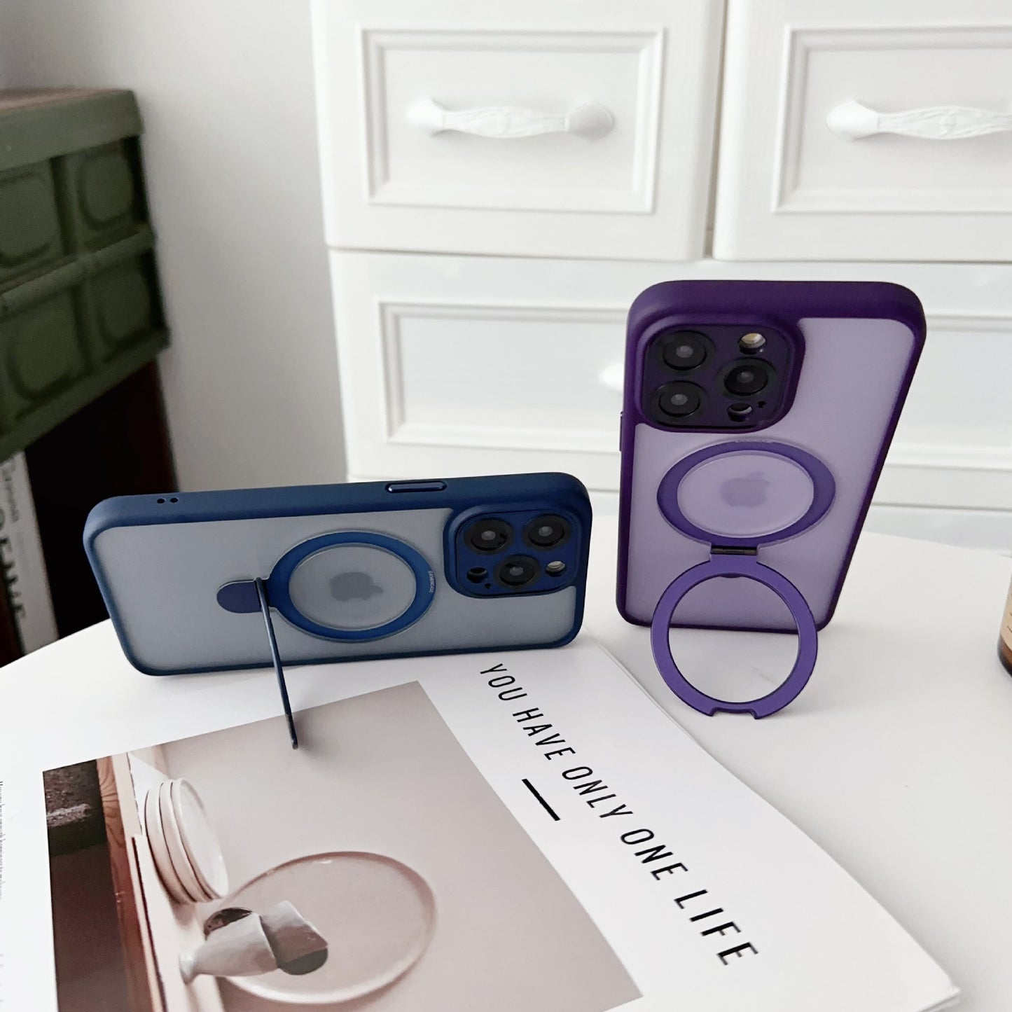 Matte Bare Feel Stand Case: Magnetic Charging and Enhanced Protection