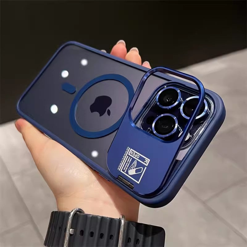 Magnetic Clear Phone Case with Dual Kickstands and Portable Photography