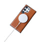 Magnetic Leather Phone Case with Kickstand and Wireless Charging Compatibility