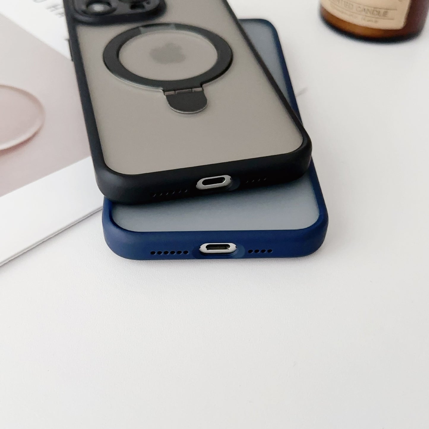 Matte Bare Feel Stand Case: Magnetic Charging and Enhanced Protection