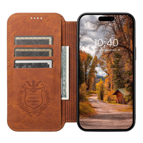 Executive Leather Wallet Case – MagSafe Compatible, Impact Protection