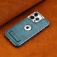 Genuine Leather Phone Hidden Stand Case, Anti-Drop Protection