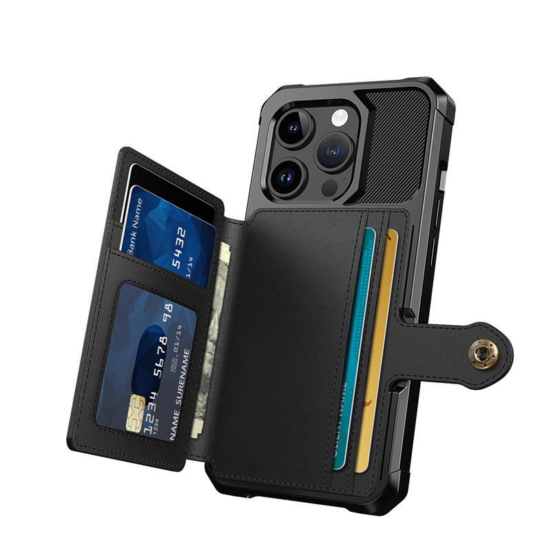 Multi-Function Wallet Phone Case – Shockproof Cover with Card Slots