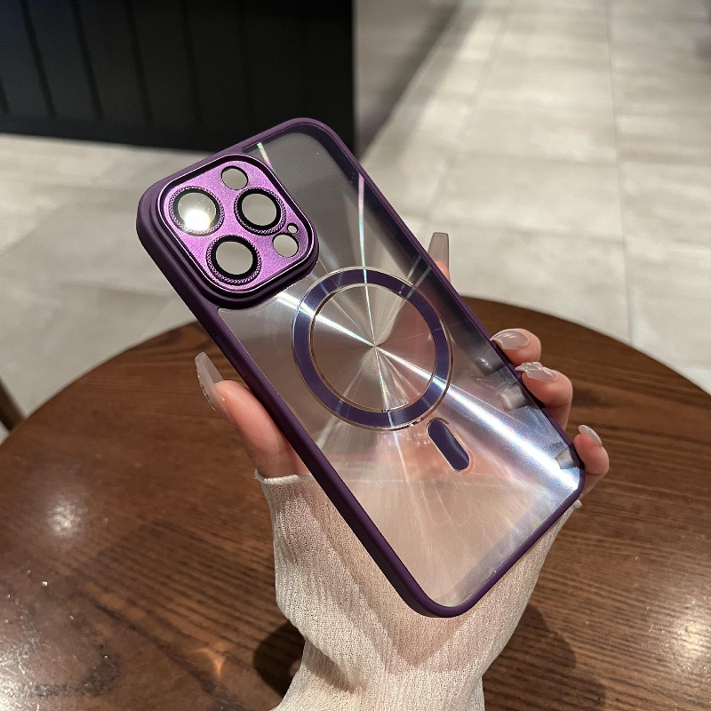 Transparent Laser Phone Case: Lens Protection & MagSafe Charging