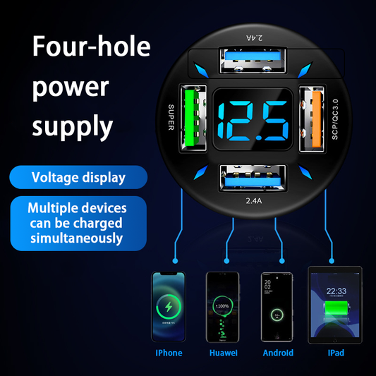 Car Charger:4-Port Fast Charging