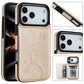 Embossed Butterfly Flower Wallet Case with Card Holder Stand for iPhone