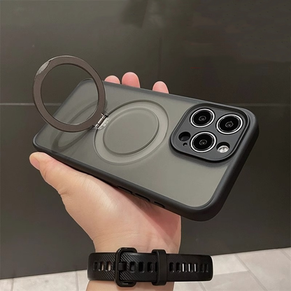 Matte Magnetic Stand Case: Built-in lens protection