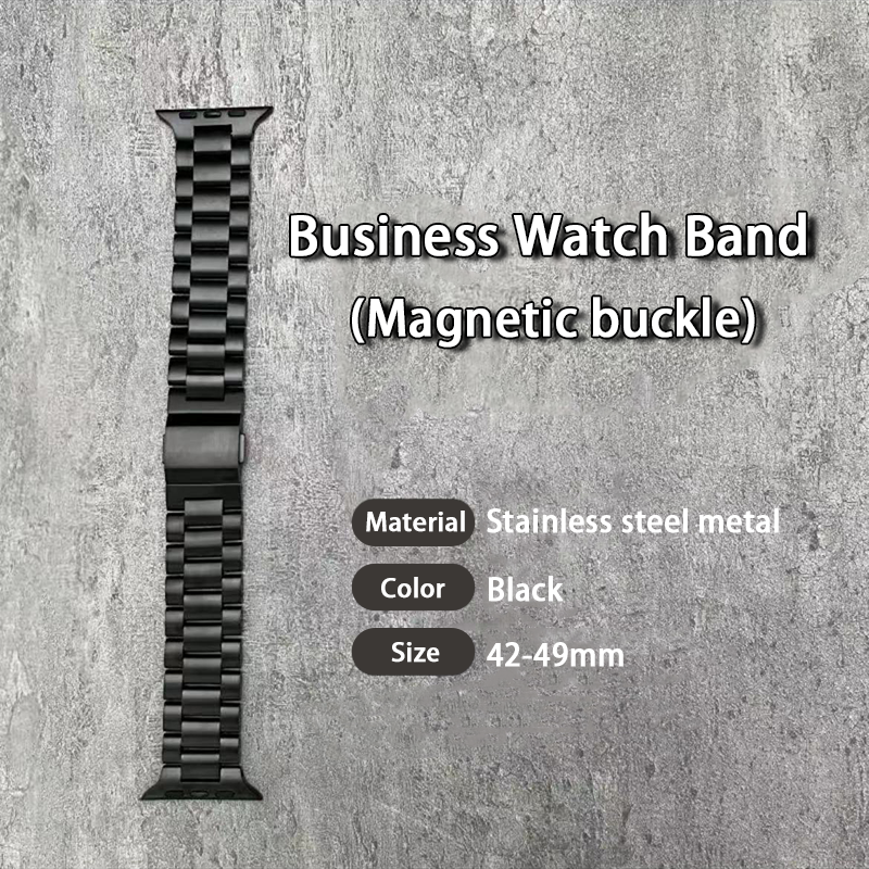 Sleek Business Metal Watchband: Magnetic Clasp Design