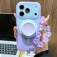 Fashion Gradient Colorblock Magnetic Case with Pop Grip Stand for iPhone