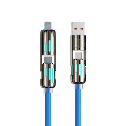 GlowCharge™ 240W Multi-Device Charging Cable – 4-in-1 Design with RGB Glow