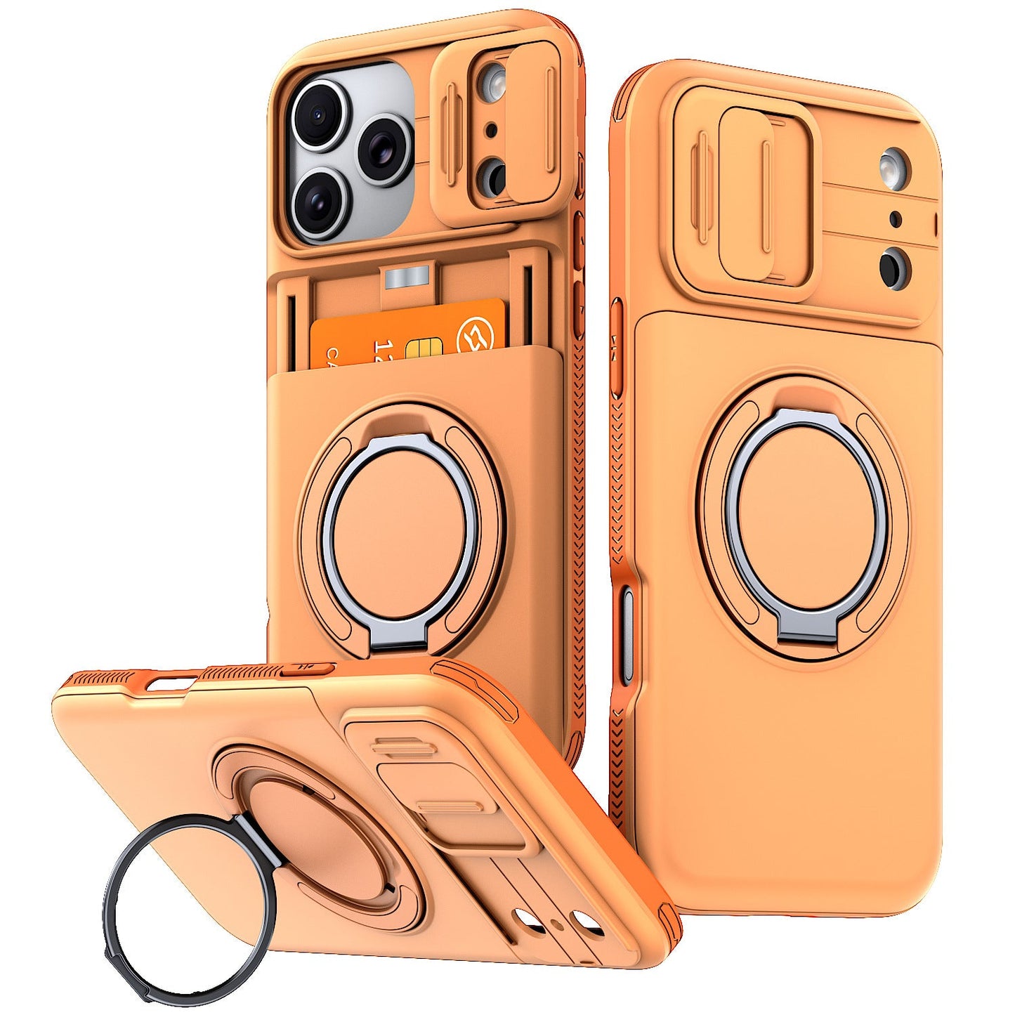 WalletShield Slide Card Holder Case with Magnetic Camera Lens Cover