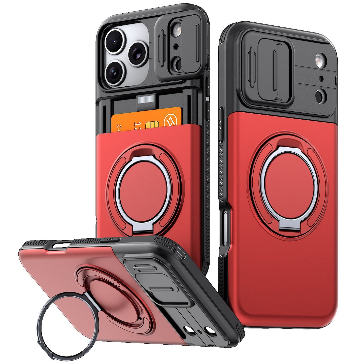 WalletShield Slide Card Holder Case with Magnetic Camera Lens Cover