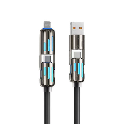 GlowCharge™ 240W Multi-Device Charging Cable – 4-in-1 Design with RGB Glow
