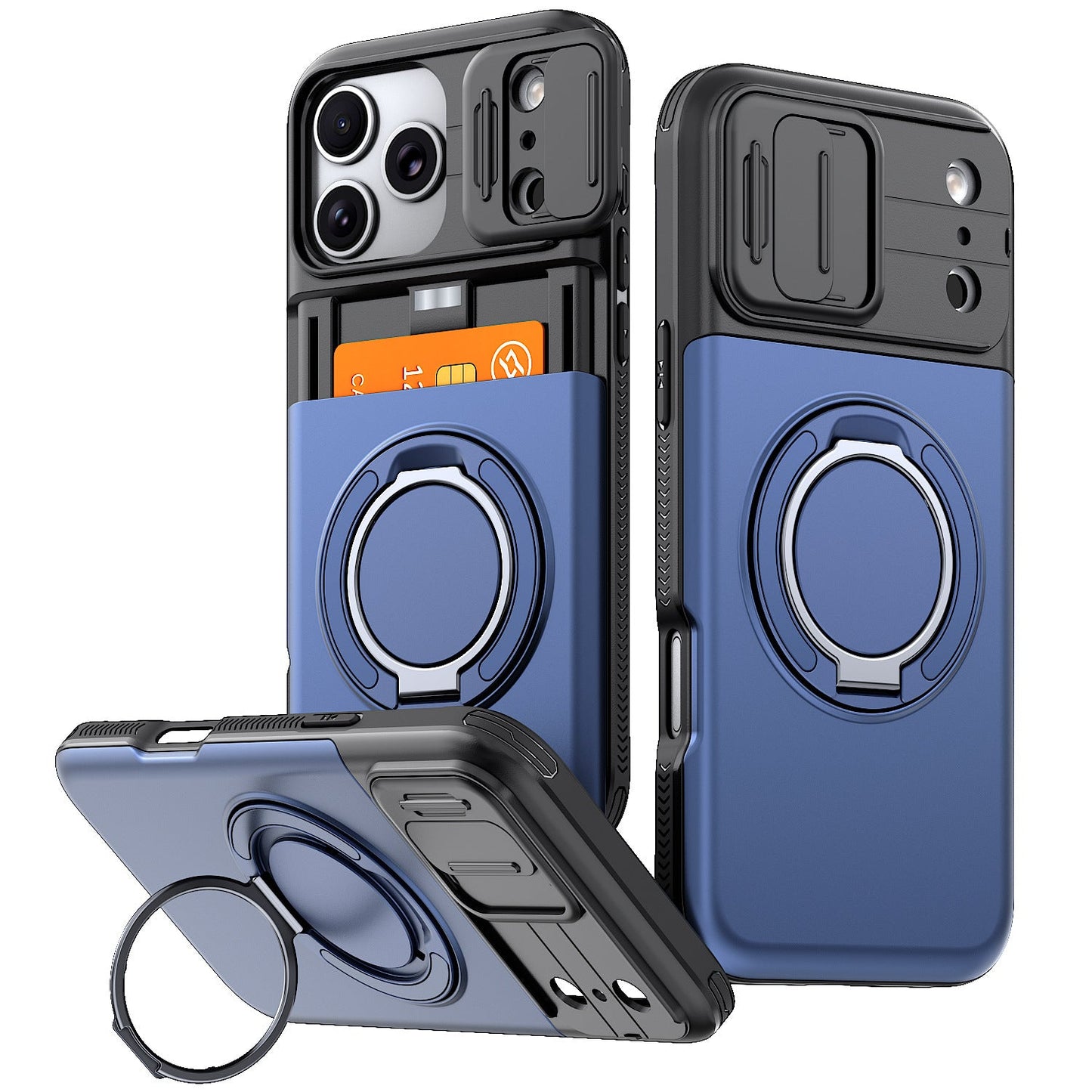 WalletShield Slide Card Holder Case with Magnetic Camera Lens Cover