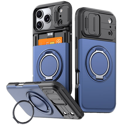 WalletShield Slide Card Holder Case with Magnetic Camera Lens Cover
