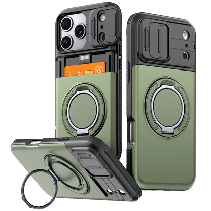 WalletShield Slide Card Holder Case with Magnetic Camera Lens Cover